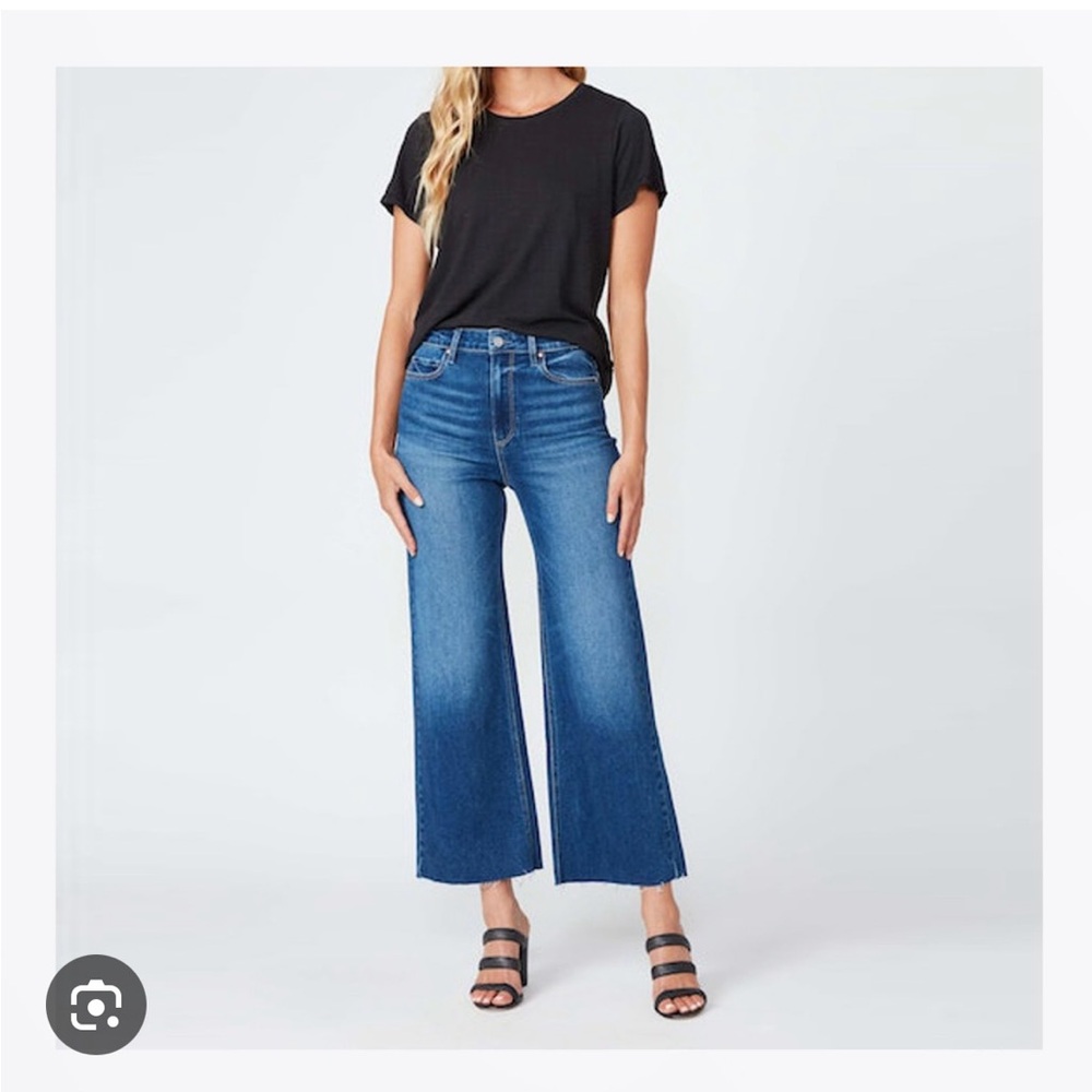 PAIGE Anessa Flare Leg Raw Hem Jeans
